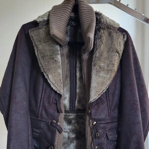 CLEARANCE - Women's Montana Co Faux Suede/Leather Fur Jacket (Size: M)